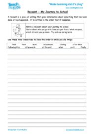 Worksheets for kids - Recount-my-journey-to-school